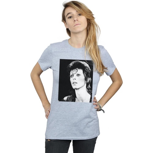 Abbigliamento Donna T-shirts a maniche lunghe David Bowie Ziggy Looking Grigio