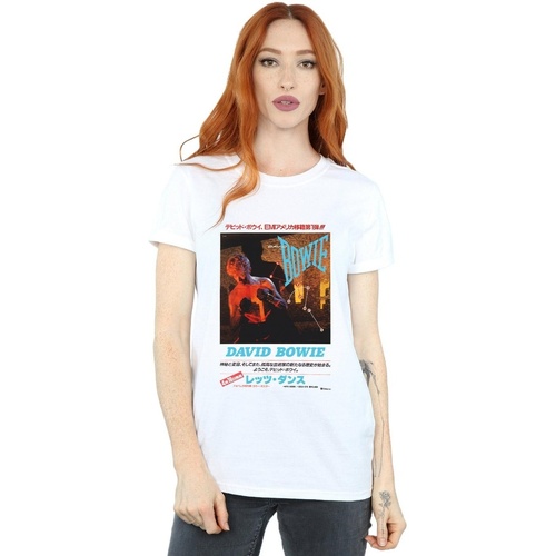 Abbigliamento Donna T-shirts a maniche lunghe David Bowie Asian Poster Bianco
