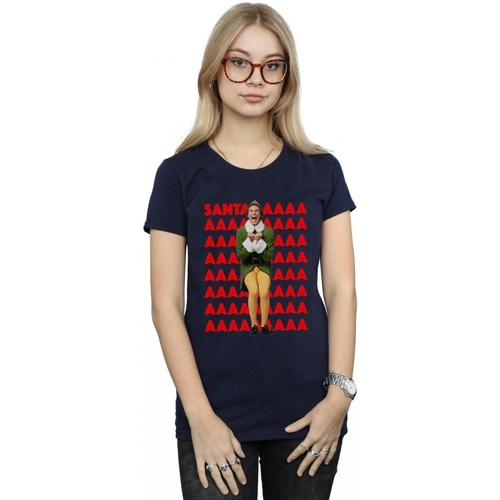 Abbigliamento Donna T-shirts a maniche lunghe Elf Buddy Santa Scream Blu