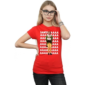 Abbigliamento Donna T-shirts a maniche lunghe Elf Buddy Santa Scream Rosso