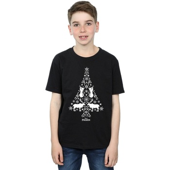 Abbigliamento Bambino T-shirt maniche corte Disney Frozen Christmas Tree Nero
