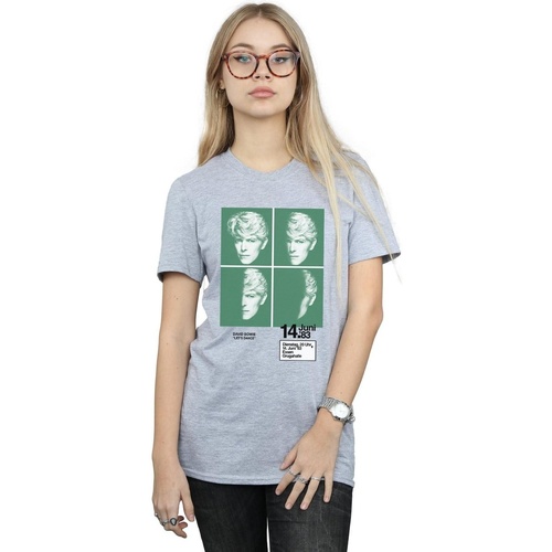 Abbigliamento Donna T-shirts a maniche lunghe David Bowie 1983 Concert Poster Grigio