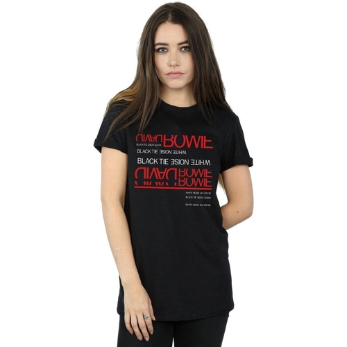 Abbigliamento Donna T-shirts a maniche lunghe David Bowie Black Tie White Noise Nero