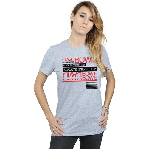 Abbigliamento Donna T-shirts a maniche lunghe David Bowie Black Tie White Noise Grigio