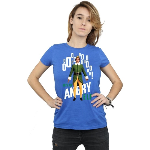 Abbigliamento Donna T-shirts a maniche lunghe Elf Angry Blu