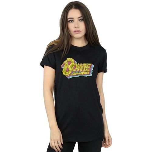 Abbigliamento Donna T-shirts a maniche lunghe David Bowie Moonlight 90s Logo Nero