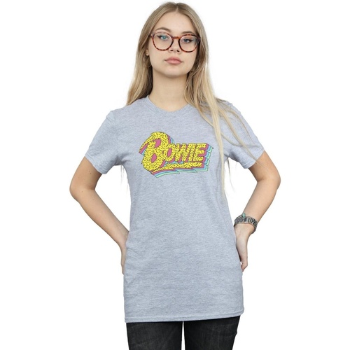 Abbigliamento Donna T-shirts a maniche lunghe David Bowie Moonlight 90s Logo Grigio