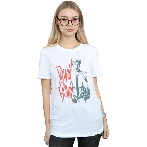 Abbigliamento Donna T-shirts a maniche lunghe David Bowie Mono Shout Bianco