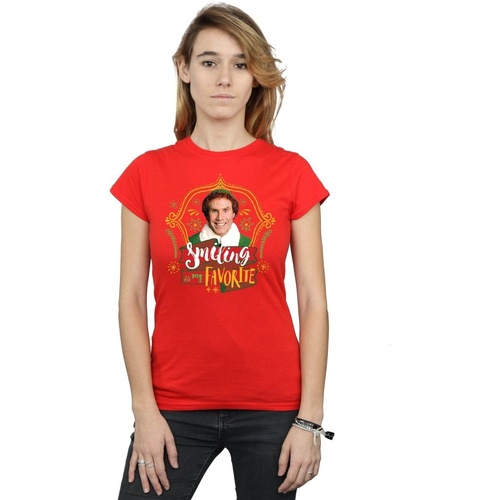 Abbigliamento Donna T-shirts a maniche lunghe Elf Buddy Smiling Rosso