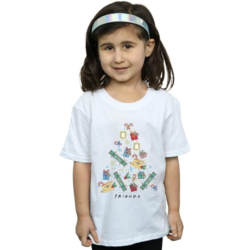 Abbigliamento Bambina T-shirts a maniche lunghe Friends Christmas Tree Bianco