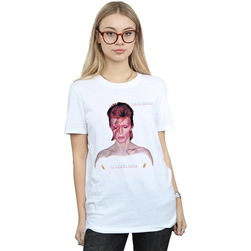 Abbigliamento Donna T-shirts a maniche lunghe David Bowie My Love For You Bianco