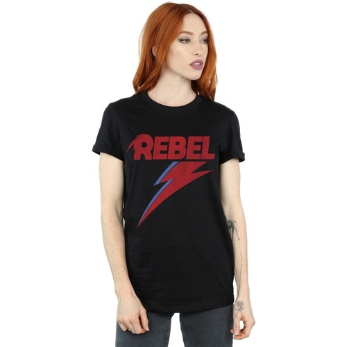 Abbigliamento Donna T-shirts a maniche lunghe David Bowie Distressed Rebel Nero