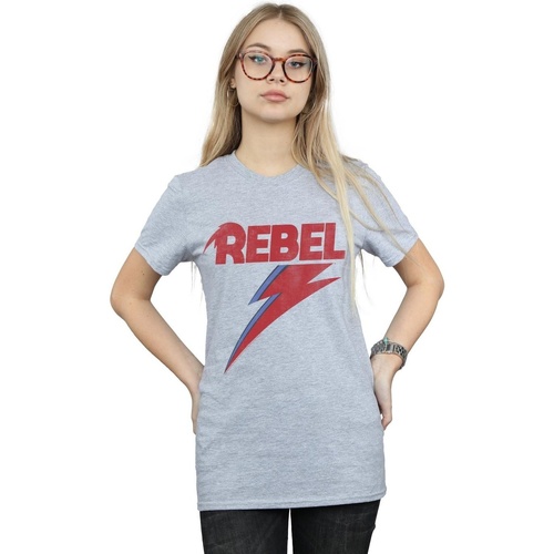 Abbigliamento Donna T-shirts a maniche lunghe David Bowie Distressed Rebel Grigio