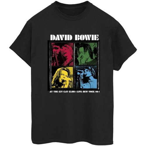 Abbigliamento Donna T-shirts a maniche lunghe David Bowie At The Kit Kat Club Pop Art Nero