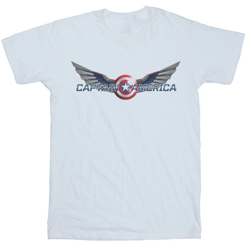 Abbigliamento Bambino T-shirt maniche corte Marvel Falcon And The Winter Soldier Captain America Logo Bianco