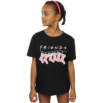 Abbigliamento Bambina T-shirts a maniche lunghe Friends Christmas Stocking Logo Nero