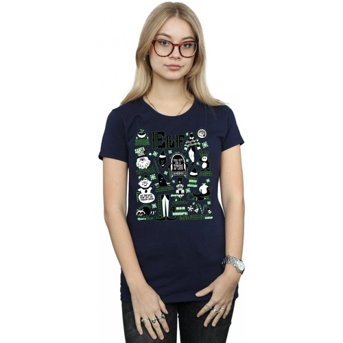 Abbigliamento Donna T-shirts a maniche lunghe Elf Infographic Poster Blu