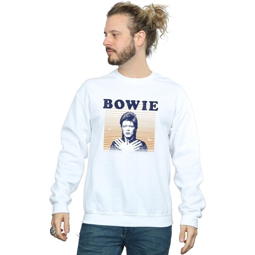 Abbigliamento Uomo Felpe David Bowie Orange Stripes Bianco