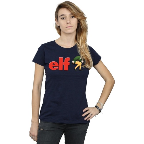 Abbigliamento Donna T-shirts a maniche lunghe Elf Crouching Logo Blu