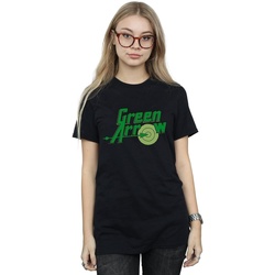 Abbigliamento Donna T-shirts a maniche lunghe Dc Comics Green Arrow Text Logo Nero