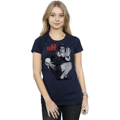 Abbigliamento Donna T-shirts a maniche lunghe Elf Mono Distressed Poster Blu