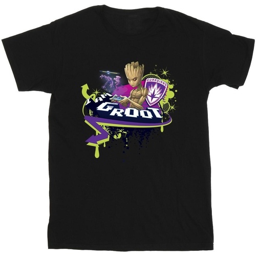 Abbigliamento Bambino T-shirt maniche corte Marvel Guardians Of The Galaxy Groot Gaming Holo Nero