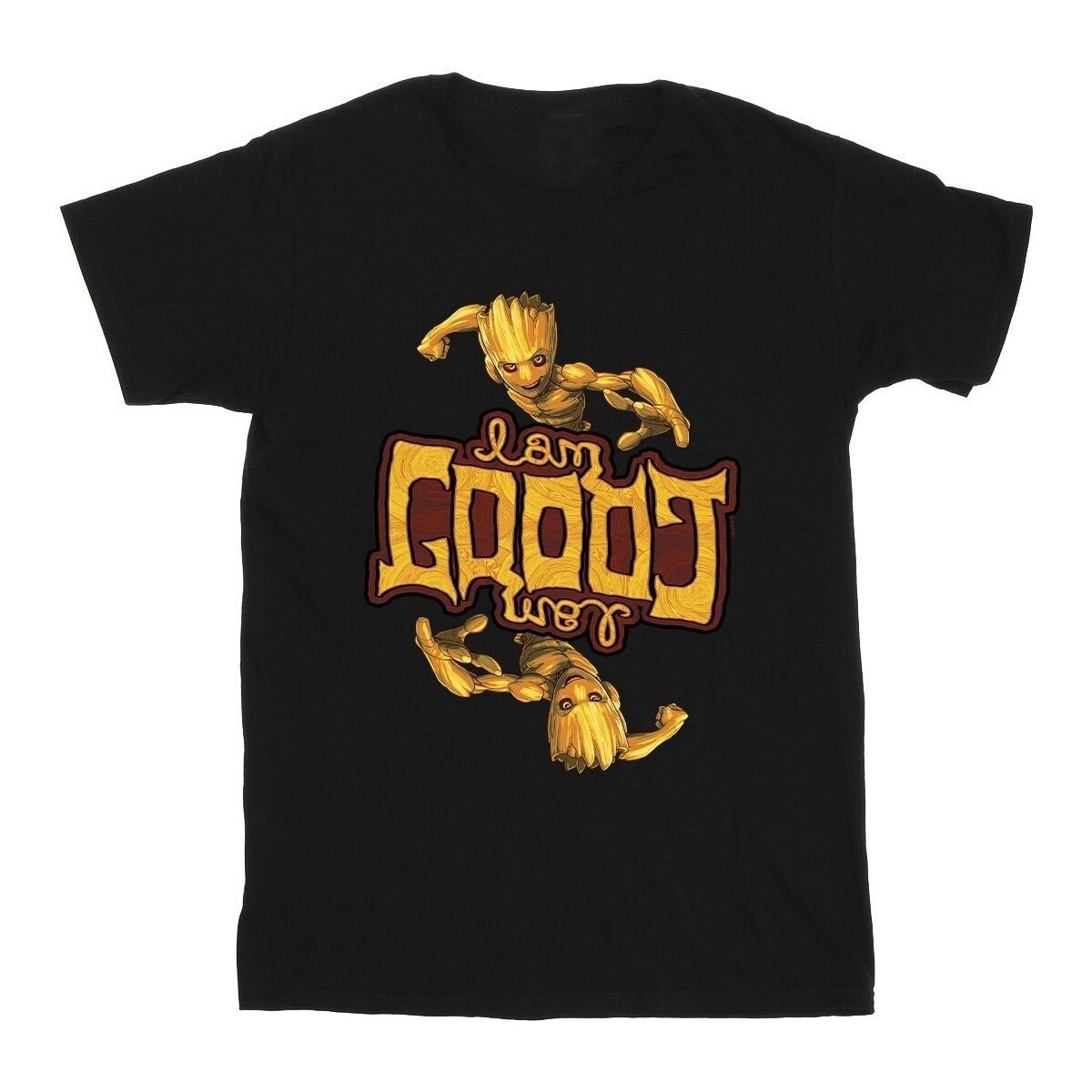Abbigliamento Bambino T-shirt maniche corte Marvel Guardians Of The Galaxy Groot Inverted Grain Nero