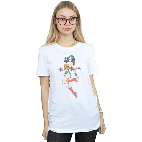Abbigliamento Donna T-shirts a maniche lunghe Dc Comics Wonder Woman Jump Bianco