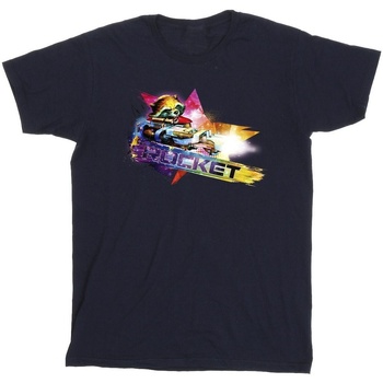 Abbigliamento Bambino T-shirt maniche corte Marvel Guardians Of The Galaxy Abstract Rocket Raccoon Blu