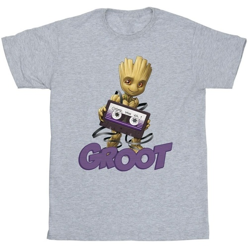 Abbigliamento Bambino T-shirt maniche corte Guardians Of The Galaxy Groot Casette Grigio