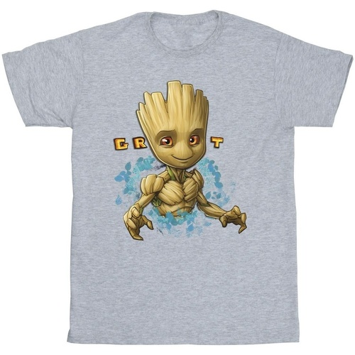 Abbigliamento Bambino T-shirt maniche corte Guardians Of The Galaxy Groot Flowers Grigio