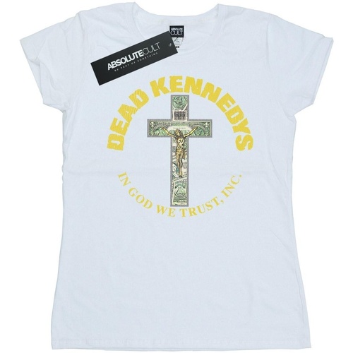 Abbigliamento Donna T-shirts a maniche lunghe Dead Kennedys In God We Trust Bianco