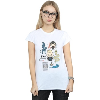Abbigliamento Donna T-shirts a maniche lunghe Fantastic Beasts Chibi Grindelwald Bianco