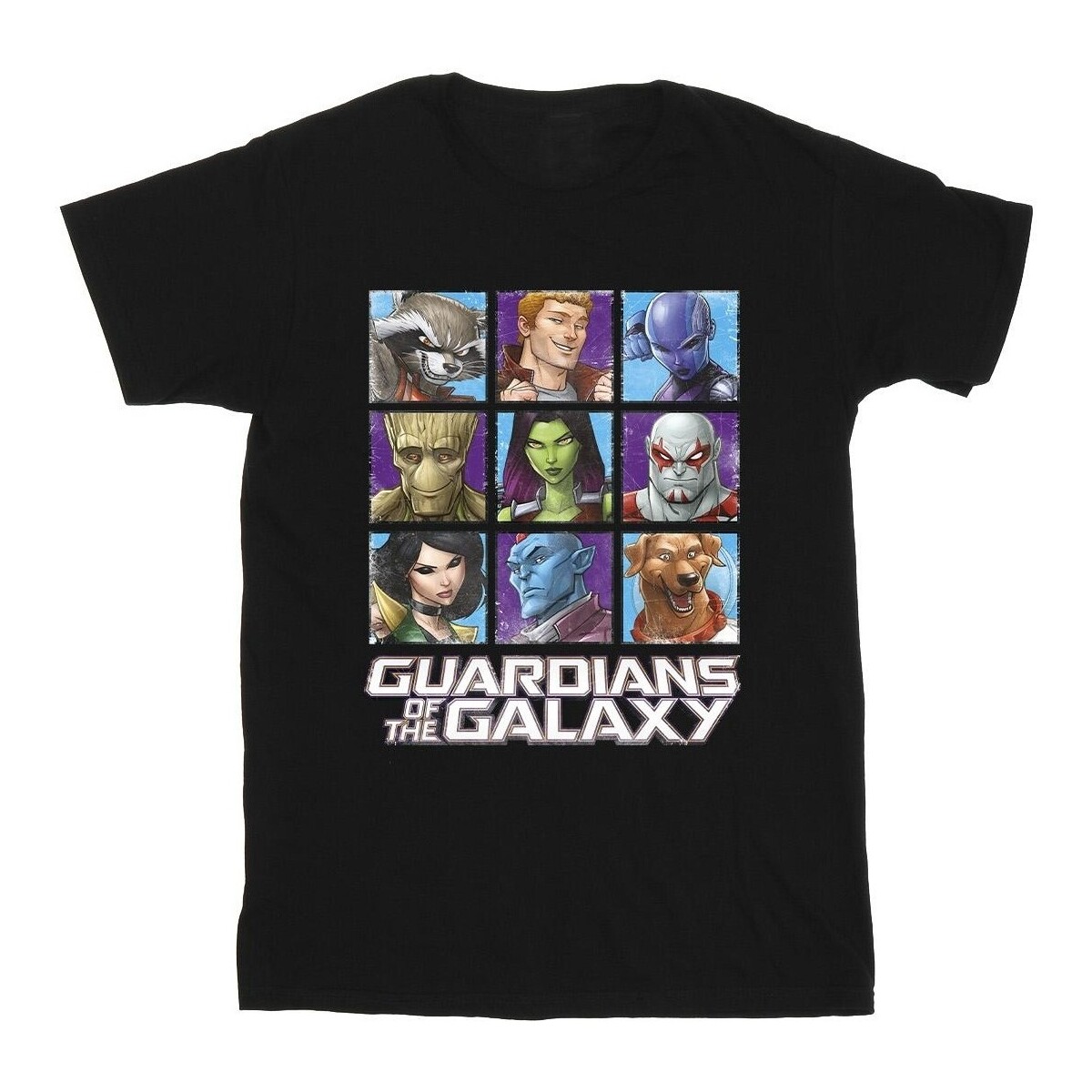 Abbigliamento Bambina T-shirts a maniche lunghe Guardians Of The Galaxy Character Squares Nero