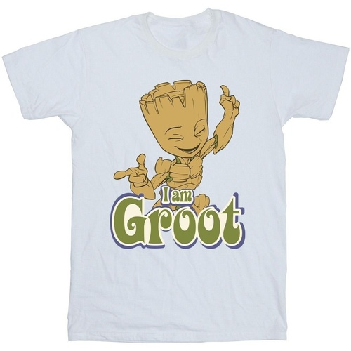 Abbigliamento Bambina T-shirts a maniche lunghe Guardians Of The Galaxy Groot Dancing Bianco