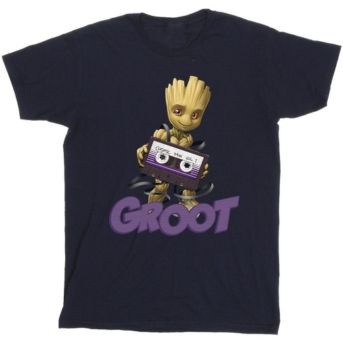 Abbigliamento Bambina T-shirts a maniche lunghe Guardians Of The Galaxy Groot Casette Blu
