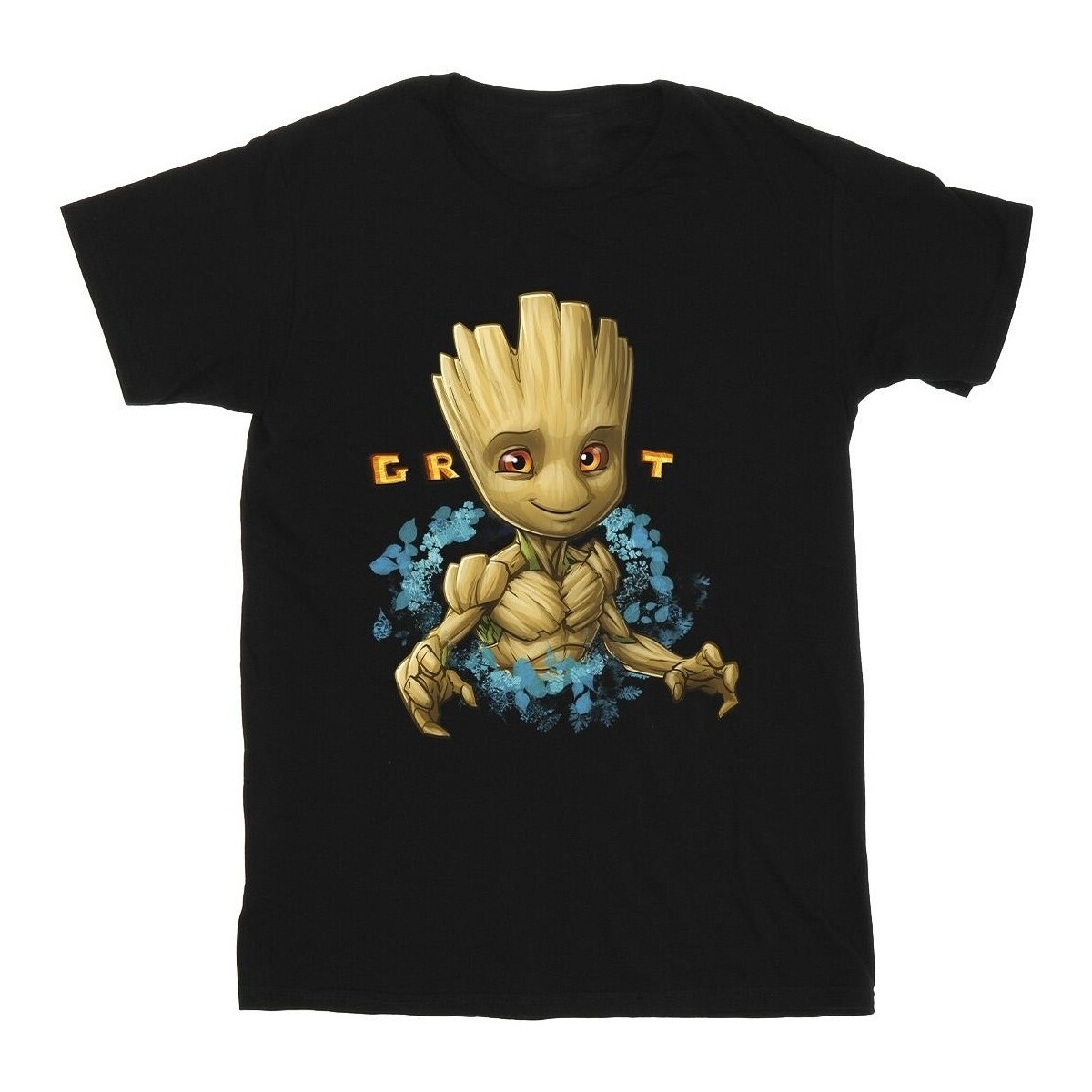 Abbigliamento Bambina T-shirts a maniche lunghe Guardians Of The Galaxy Groot Flowers Nero