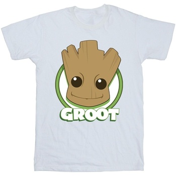 Abbigliamento Bambina T-shirts a maniche lunghe Guardians Of The Galaxy Groot Badge Bianco