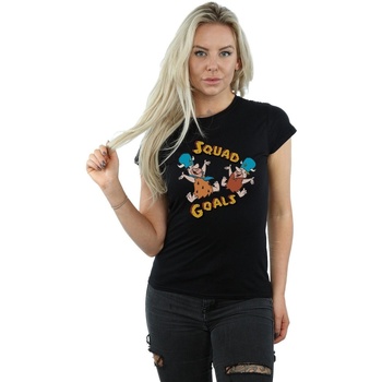 Abbigliamento Donna T-shirts a maniche lunghe The Flintstones Squad Goals Nero