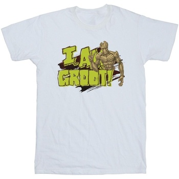 Abbigliamento Bambina T-shirts a maniche lunghe Guardians Of The Galaxy I Am Groot Bianco