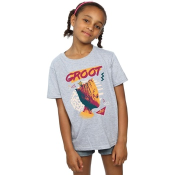 Abbigliamento Bambina T-shirts a maniche lunghe Marvel Guardians Of The Galaxy Vol. 2 80s Groot Grigio