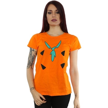 Abbigliamento Donna T-shirts a maniche lunghe The Flintstones Fred Flintstone Costume Print Arancio