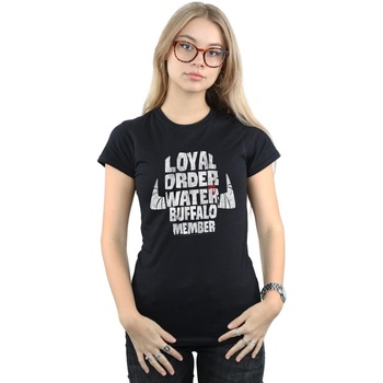 Abbigliamento Donna T-shirts a maniche lunghe The Flintstones Loyal Order Water Buffalo Member Nero