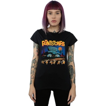 Abbigliamento Donna T-shirts a maniche lunghe The Flintstones Champions Of Bedrock Bowl Nero
