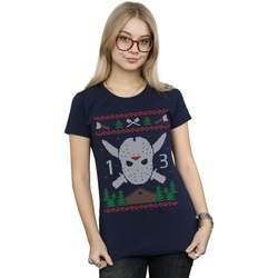 Abbigliamento Donna T-shirts a maniche lunghe Friday 13Th Christmas Fair Isle Blu