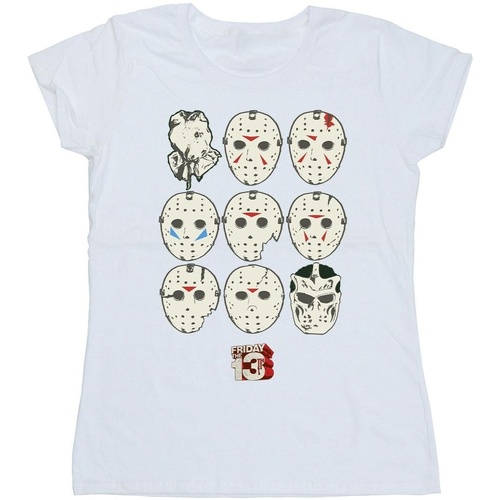 Abbigliamento Donna T-shirts a maniche lunghe Friday The 13Th Jason Masks Bianco