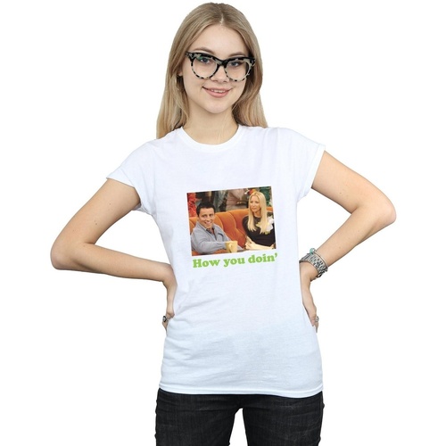 Abbigliamento Donna T-shirts a maniche lunghe Friends How You Doin Bianco
