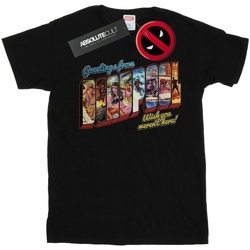 Abbigliamento Donna T-shirts a maniche lunghe Marvel Deadpool Greetings Nero