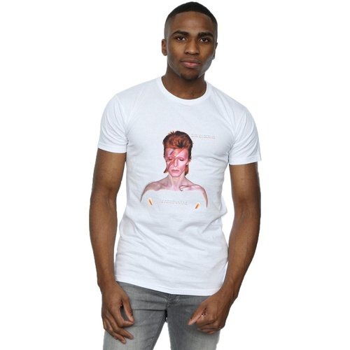 Abbigliamento Uomo T-shirts a maniche lunghe David Bowie Aladdin Sane Version Bianco