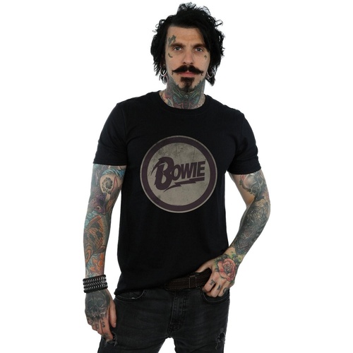 Abbigliamento Uomo T-shirts a maniche lunghe David Bowie Circle Logo Nero